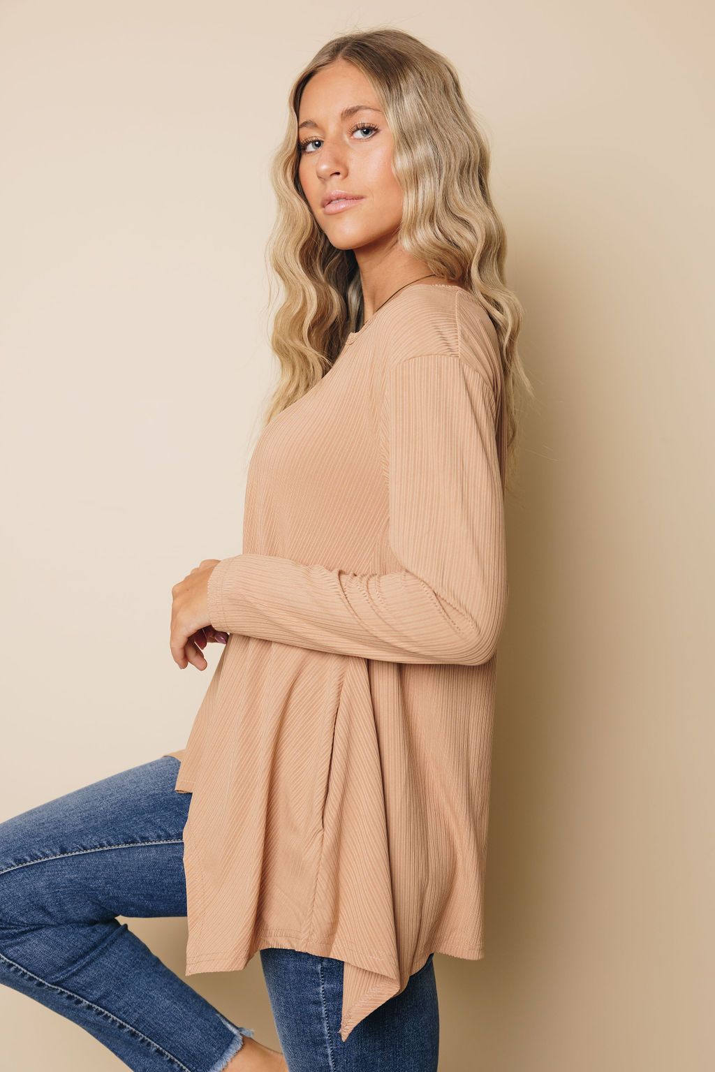 Alayah Hemline Long Sleeve Top