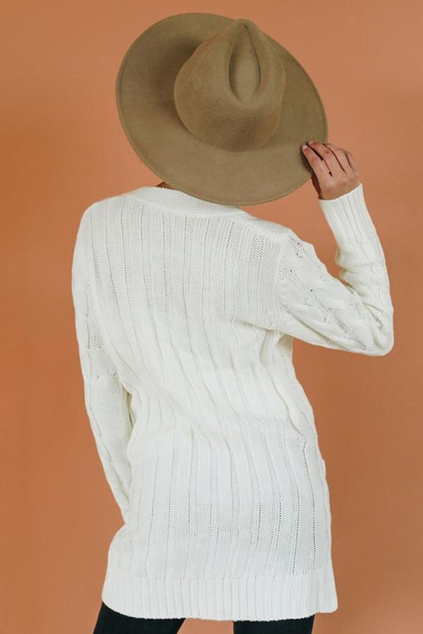 Golden Moon Knit Pocket Cardigan