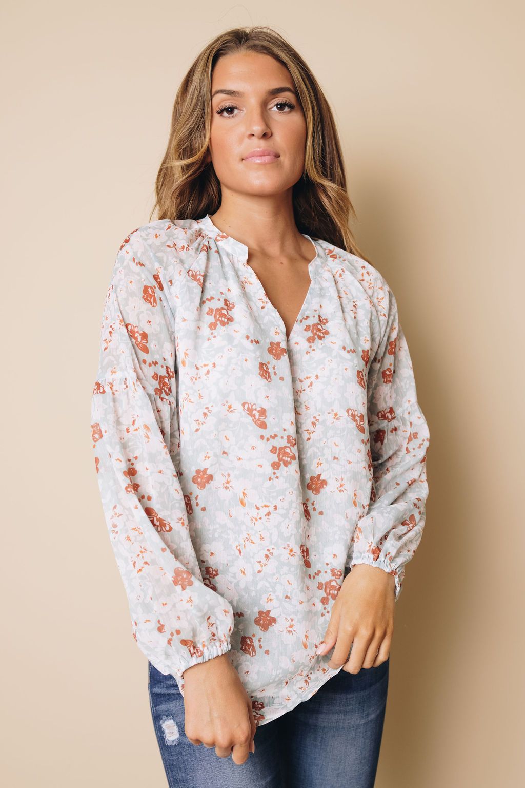 Anna Floral Long Sleeve Top