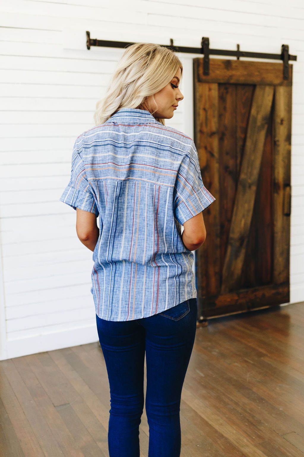 Fine Line Button Down Top