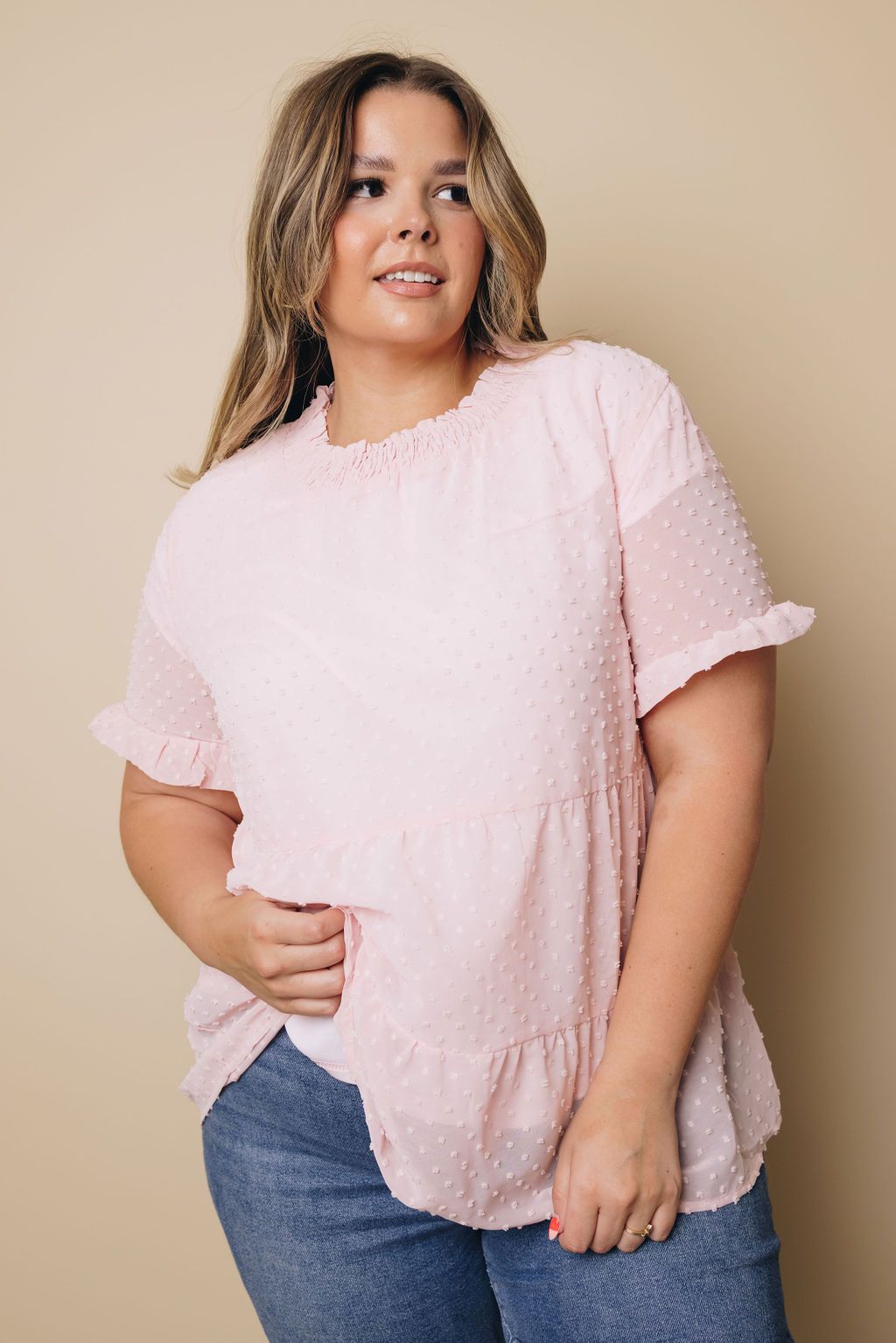 Plus Size - Howlett Swiss Dot Top
