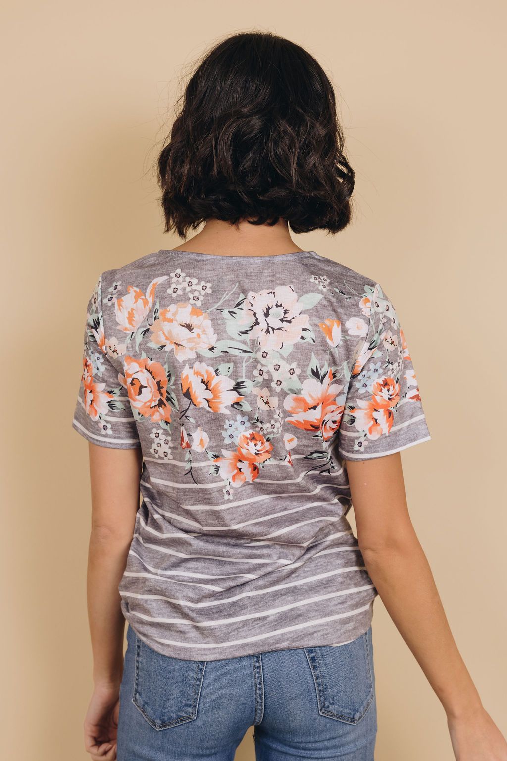 Kener Floral Stripe Tee