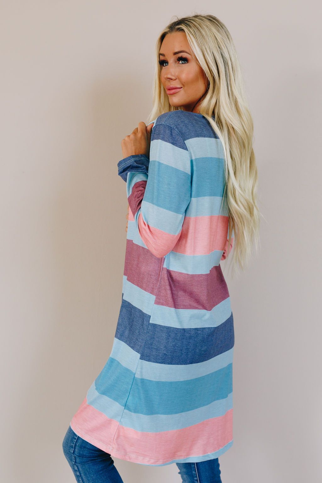 Billie Multi Color Stripe Cardigan