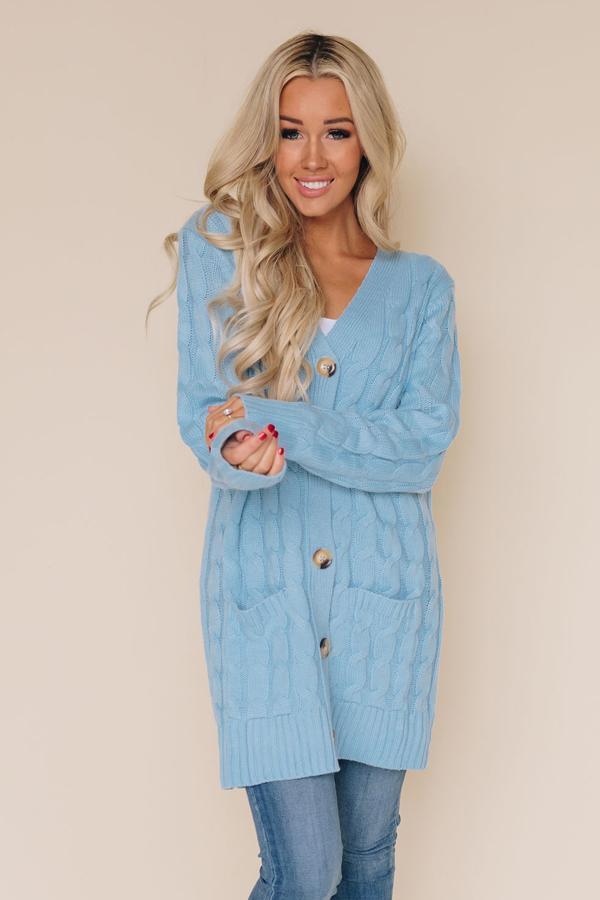 Golden Moon Knit Pocket Cardigan