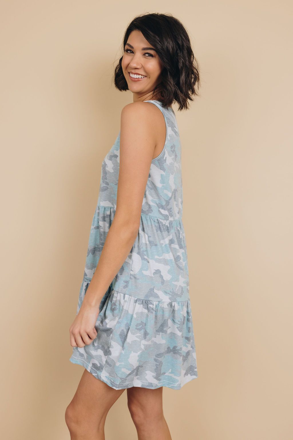 Xanthi Camo Ruffle Dress