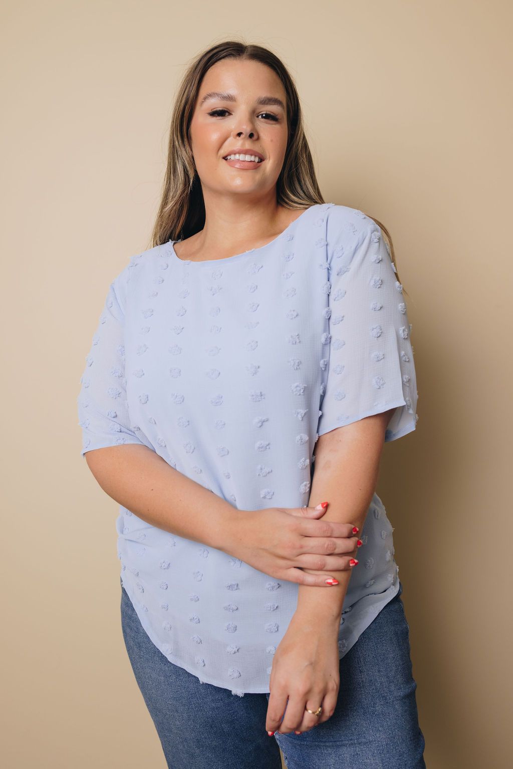 Plus Size - Mac Swiss Dot Top