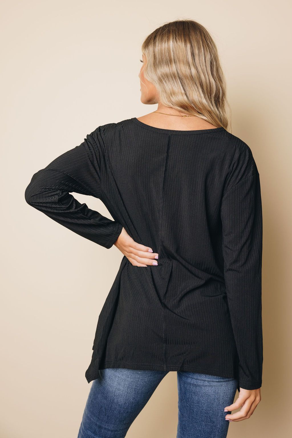 Alayah Hemline Long Sleeve Top