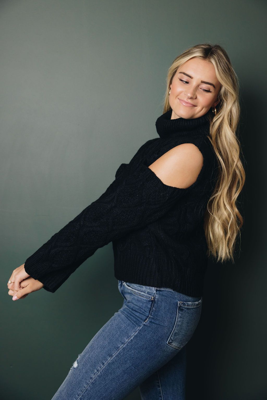 Katrina Open Shoulder Turtleneck