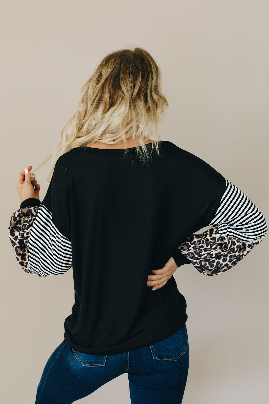 Rock Hard Leopard Stripe Top