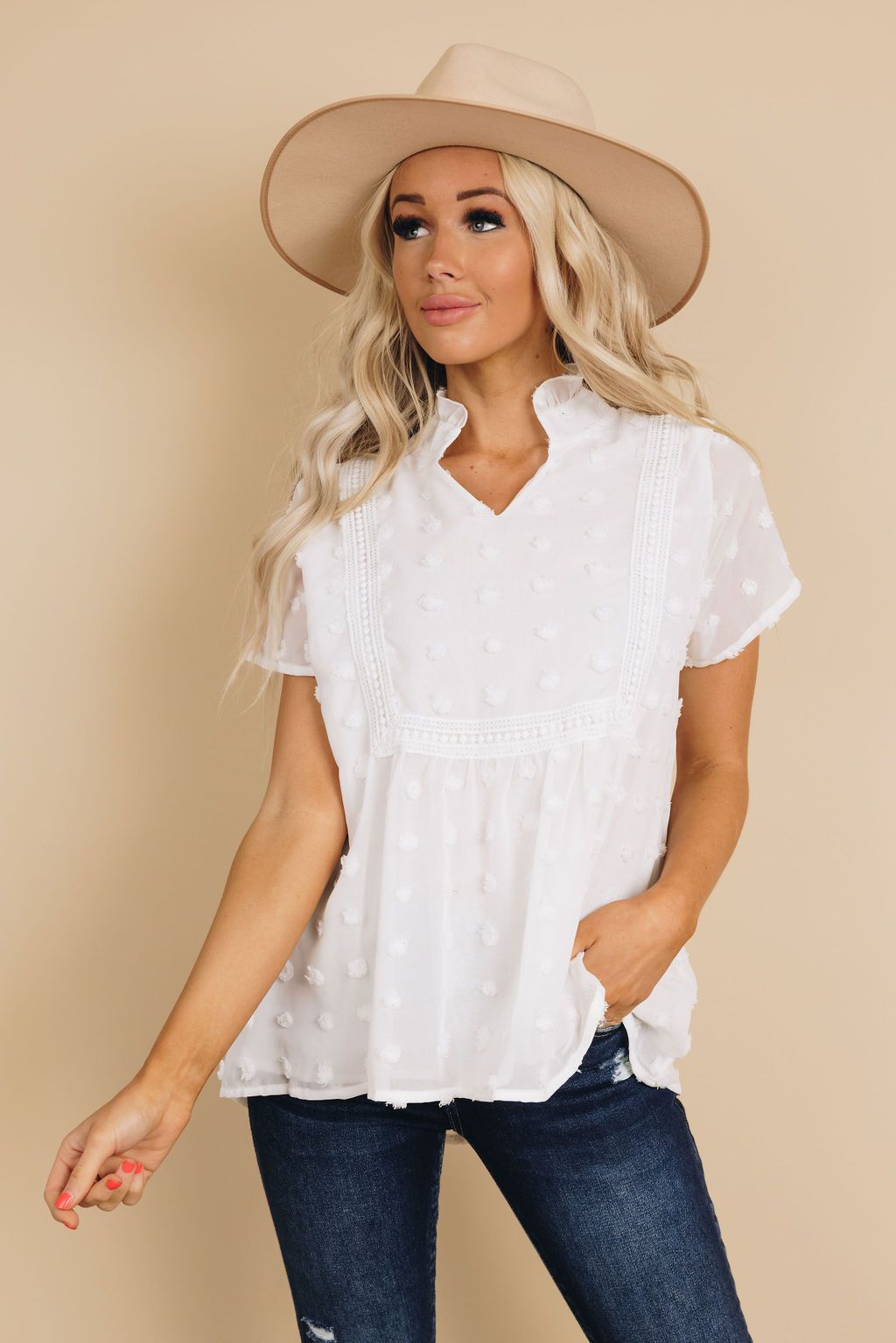 Spring It On Swiss Dot Blouse