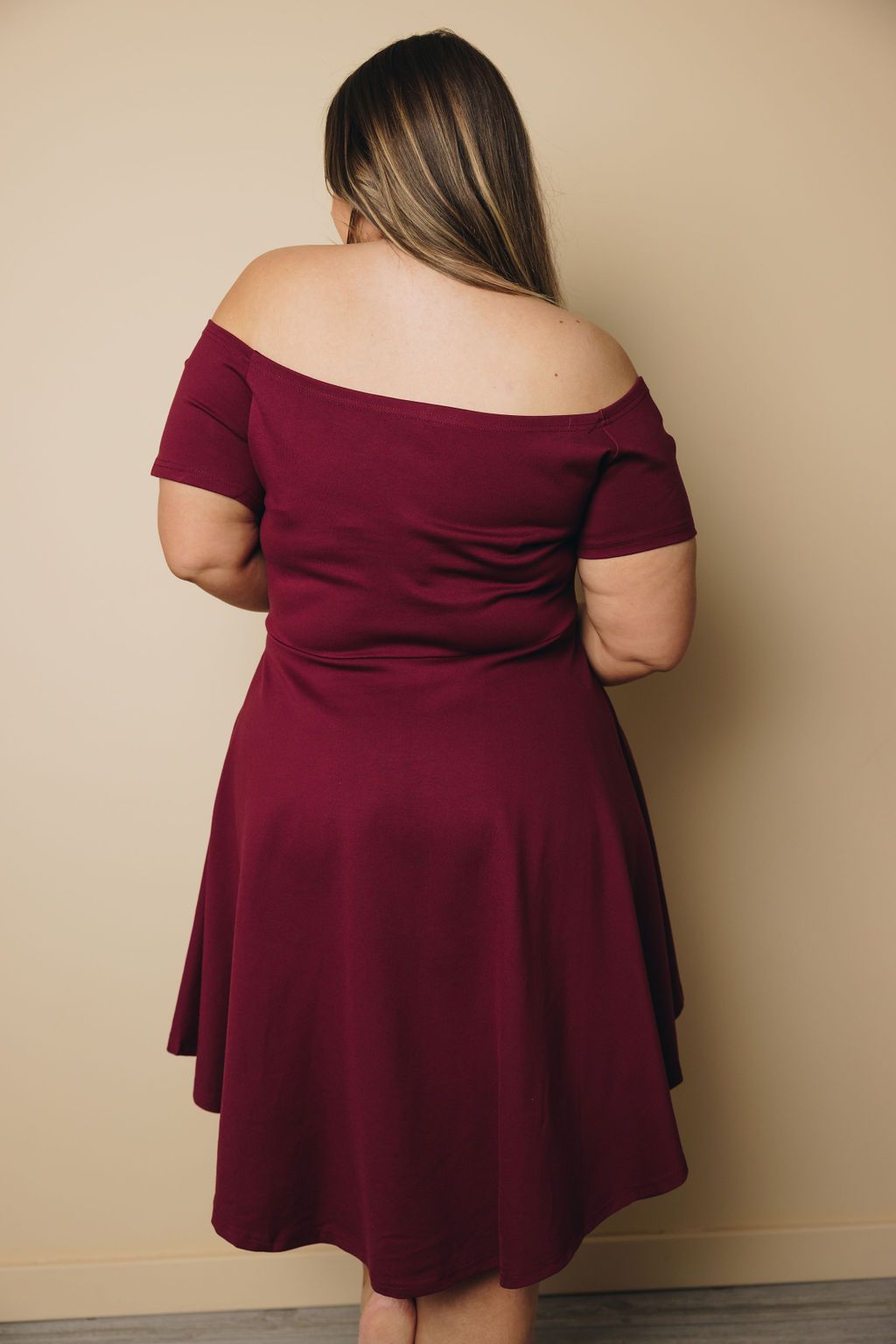 Plus Size - Amanda Off The Shoulder Mini Dress