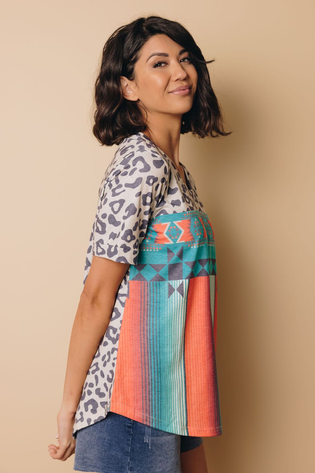 Jody Mane Leopard Aztec Tee