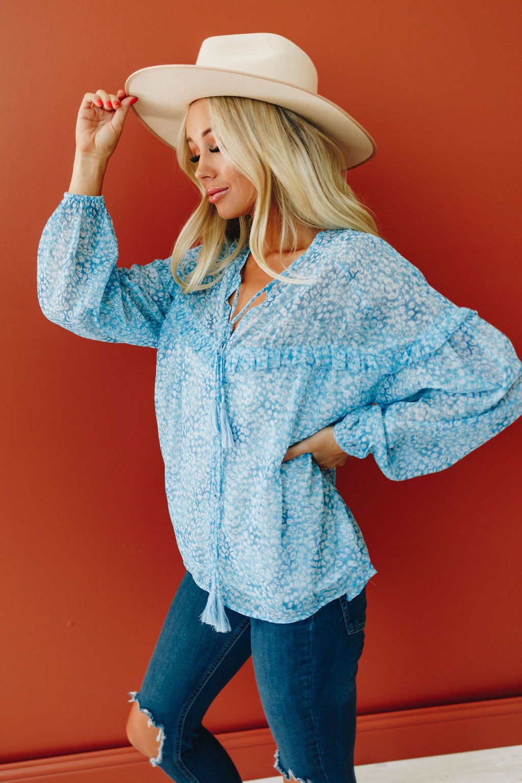 Mallory Patterned Tie Top