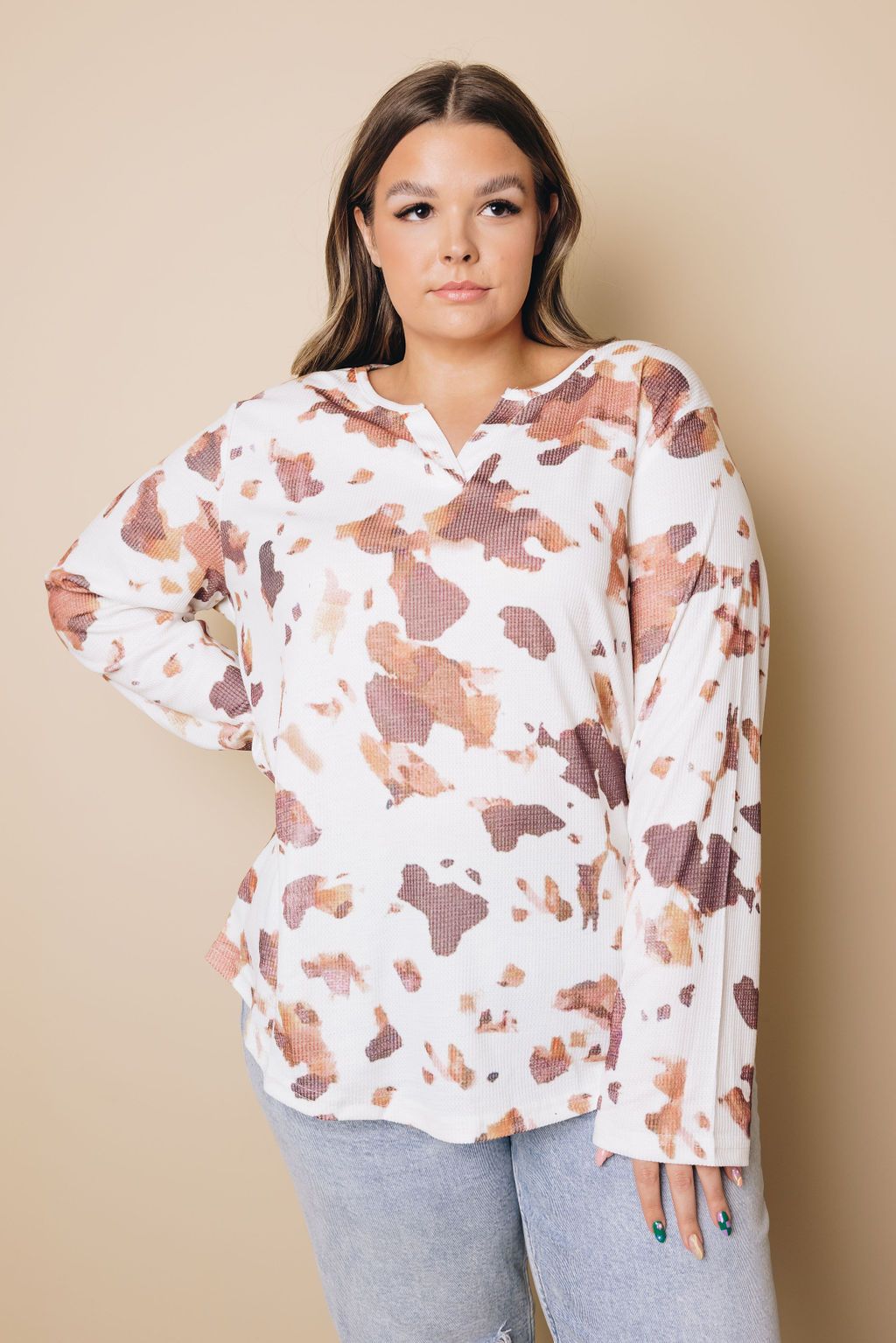 Plus Size - Mac Cow Print Top