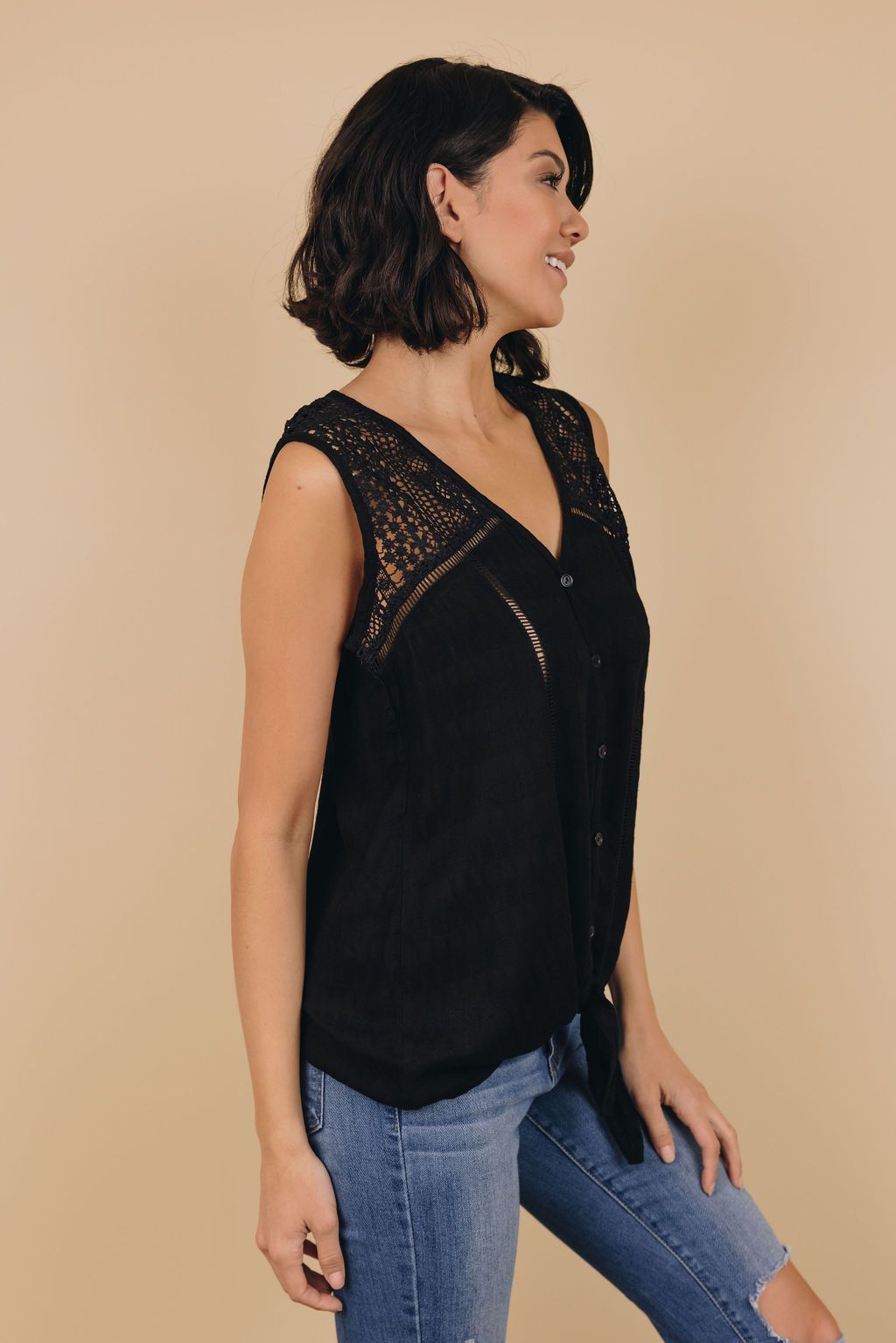 Runnin' Outta Time Tie Front Top