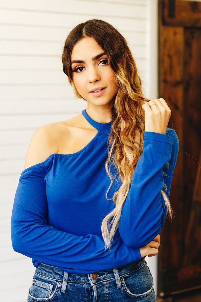 Hued Halter Long Sleeve Top