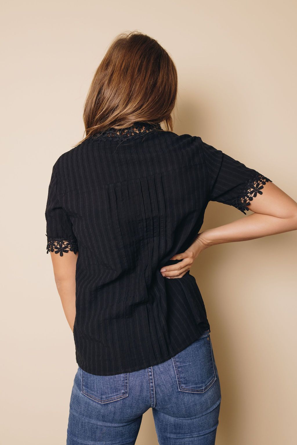 Higgins Lace Short Sleeve Top