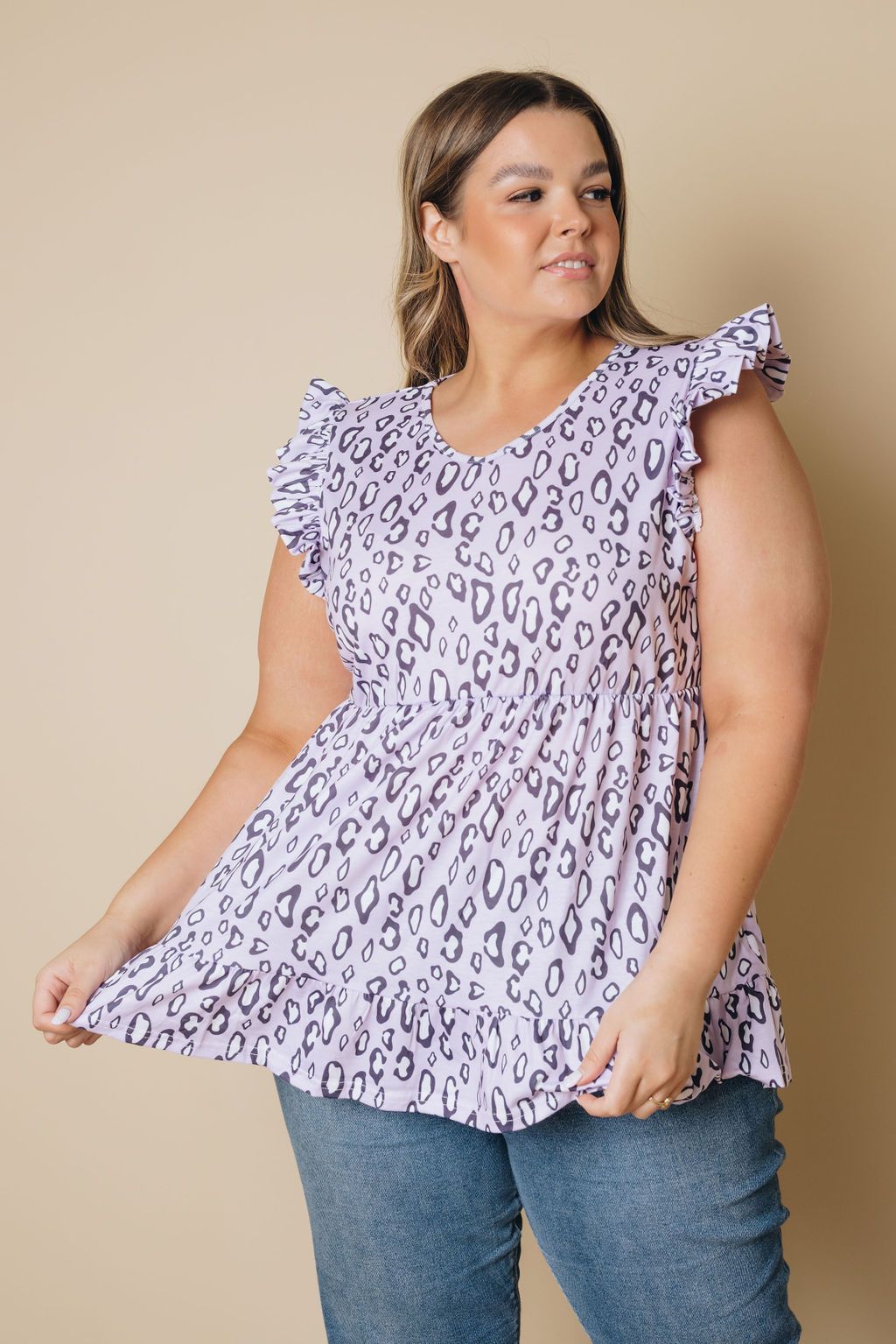Plus Size - Pattie Leopard Babydoll Tank Top