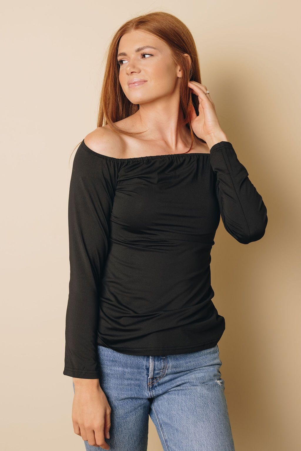 Depp Off Shoulder Long Sleeve Top