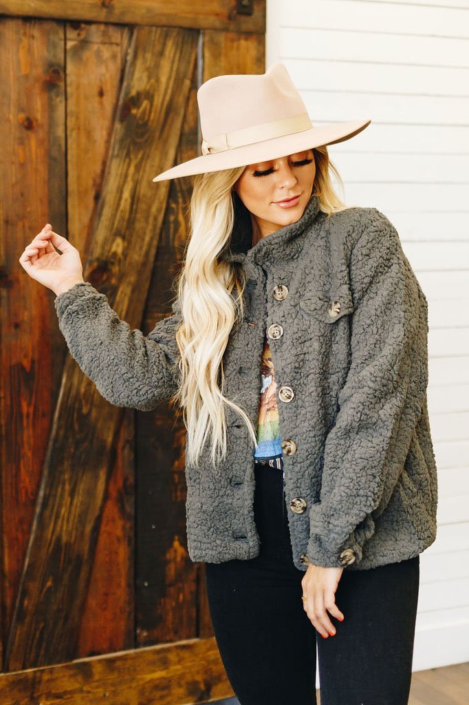 Let Me Be Sherpa Crop Jacket