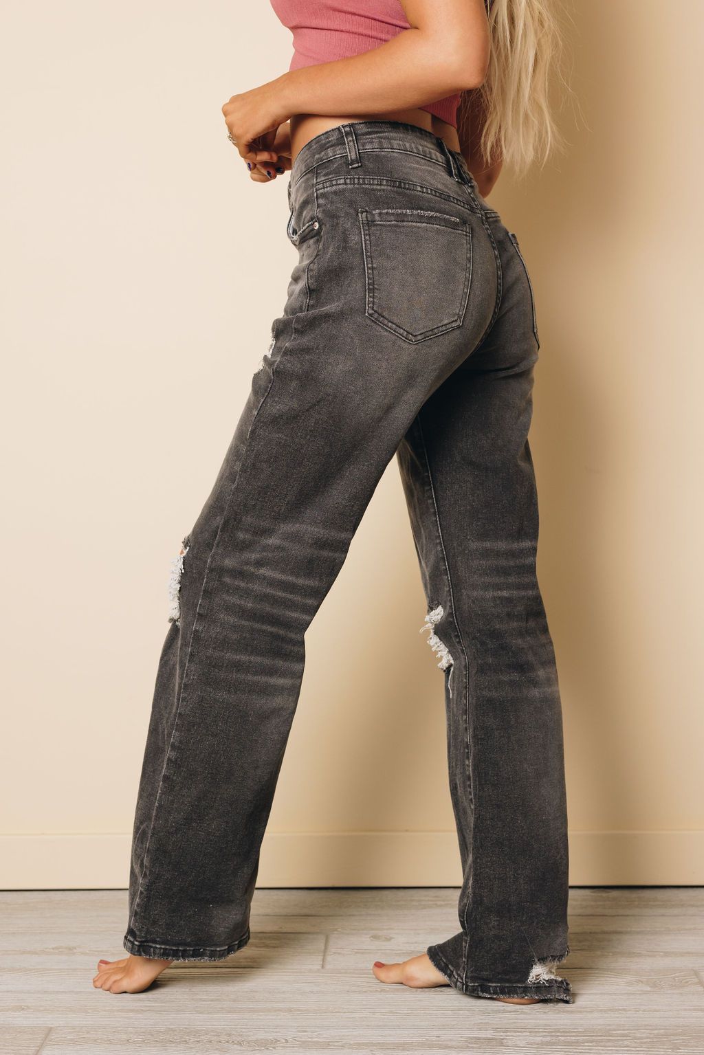 Stiles High Waist Distressed Flare Jeans