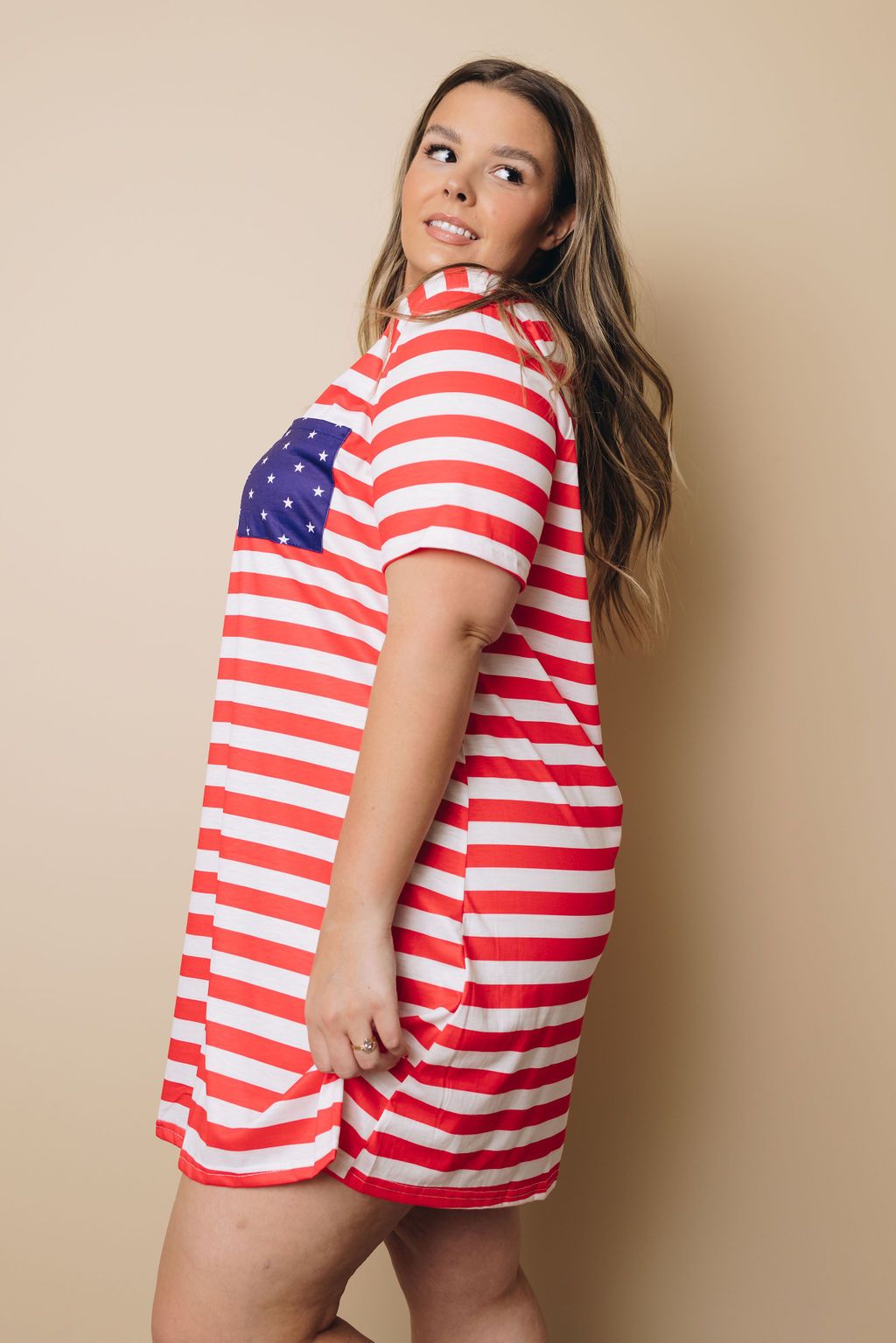 Plus Size - Stars & Stripes Midi Dress