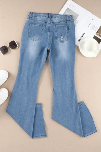 Charles Dark Wash Mid Rise Flare Jeans