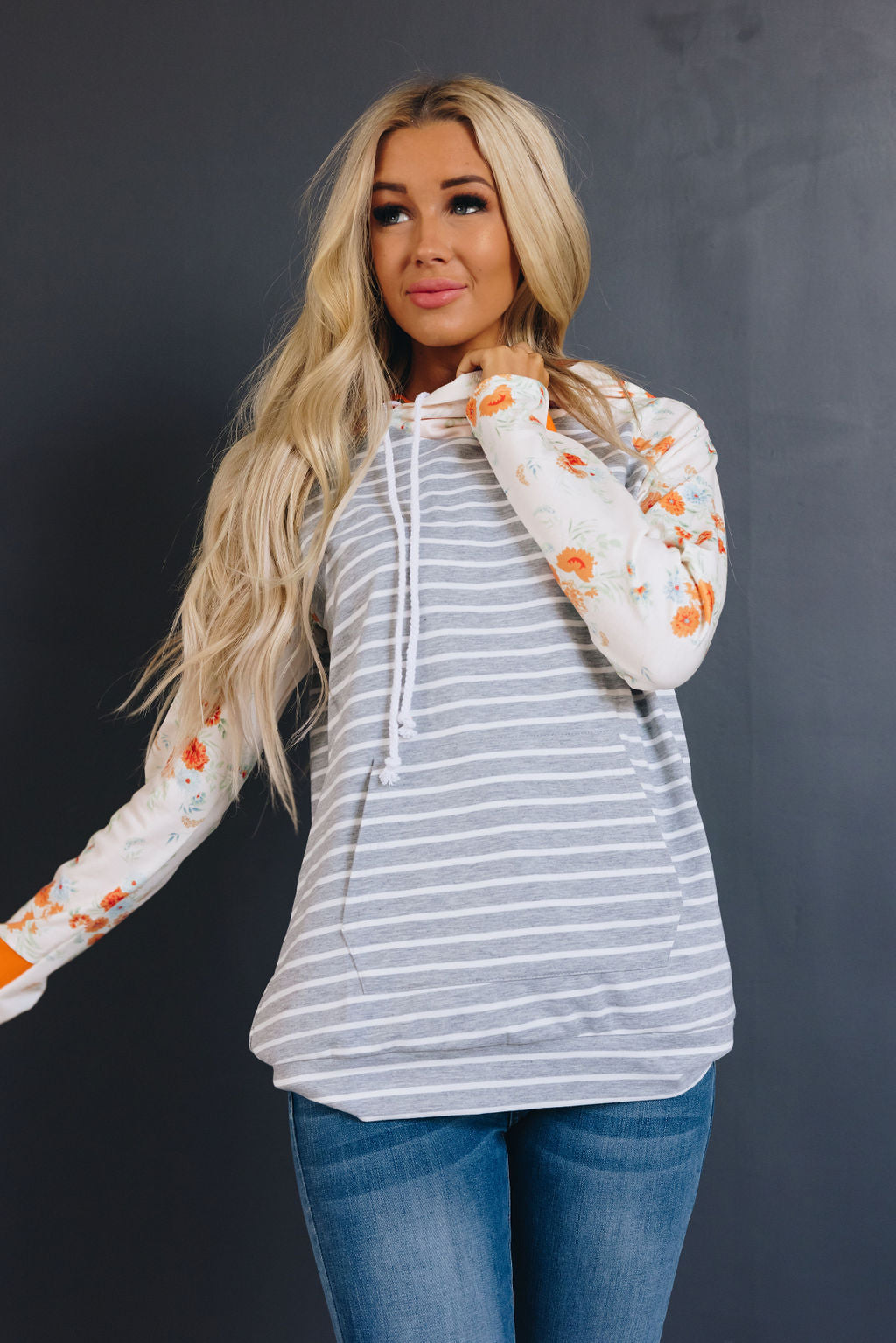 Clemons Double Hooded Patterned Hoodie