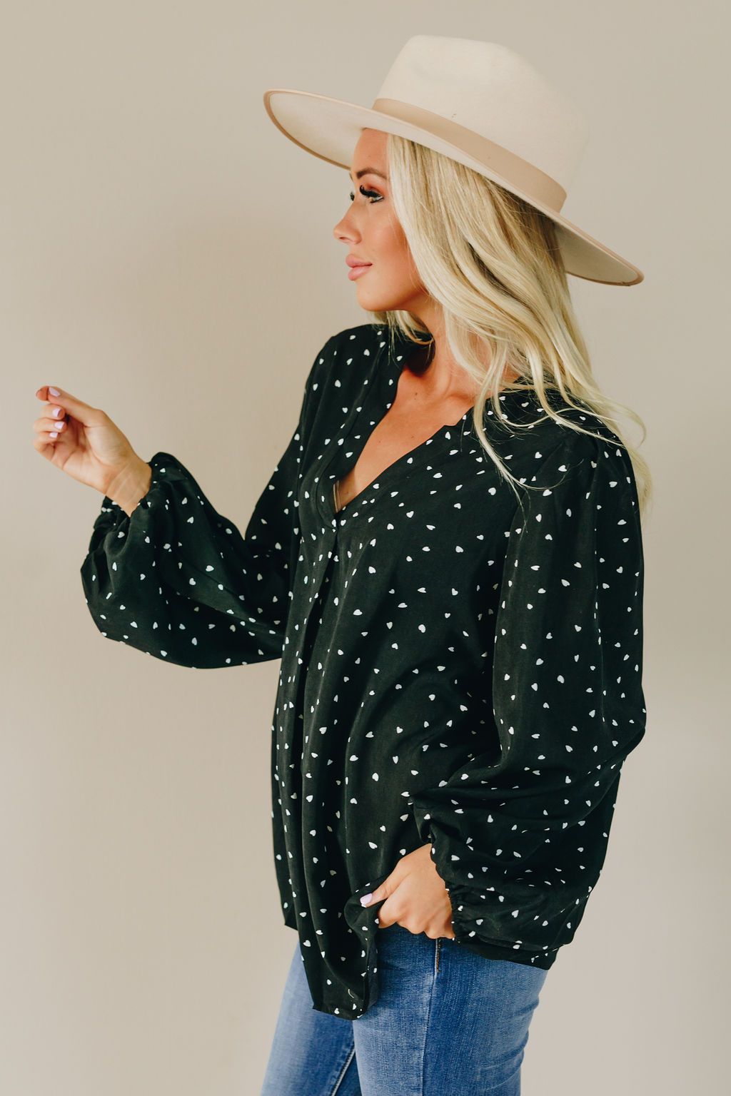 Love You Boo Balloon Sleeve Top