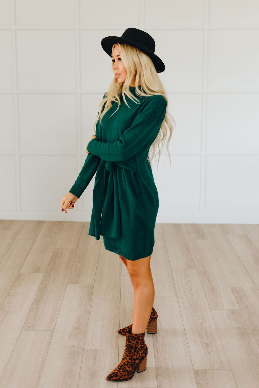 All Tied Up Turtleneck Sweater Dress