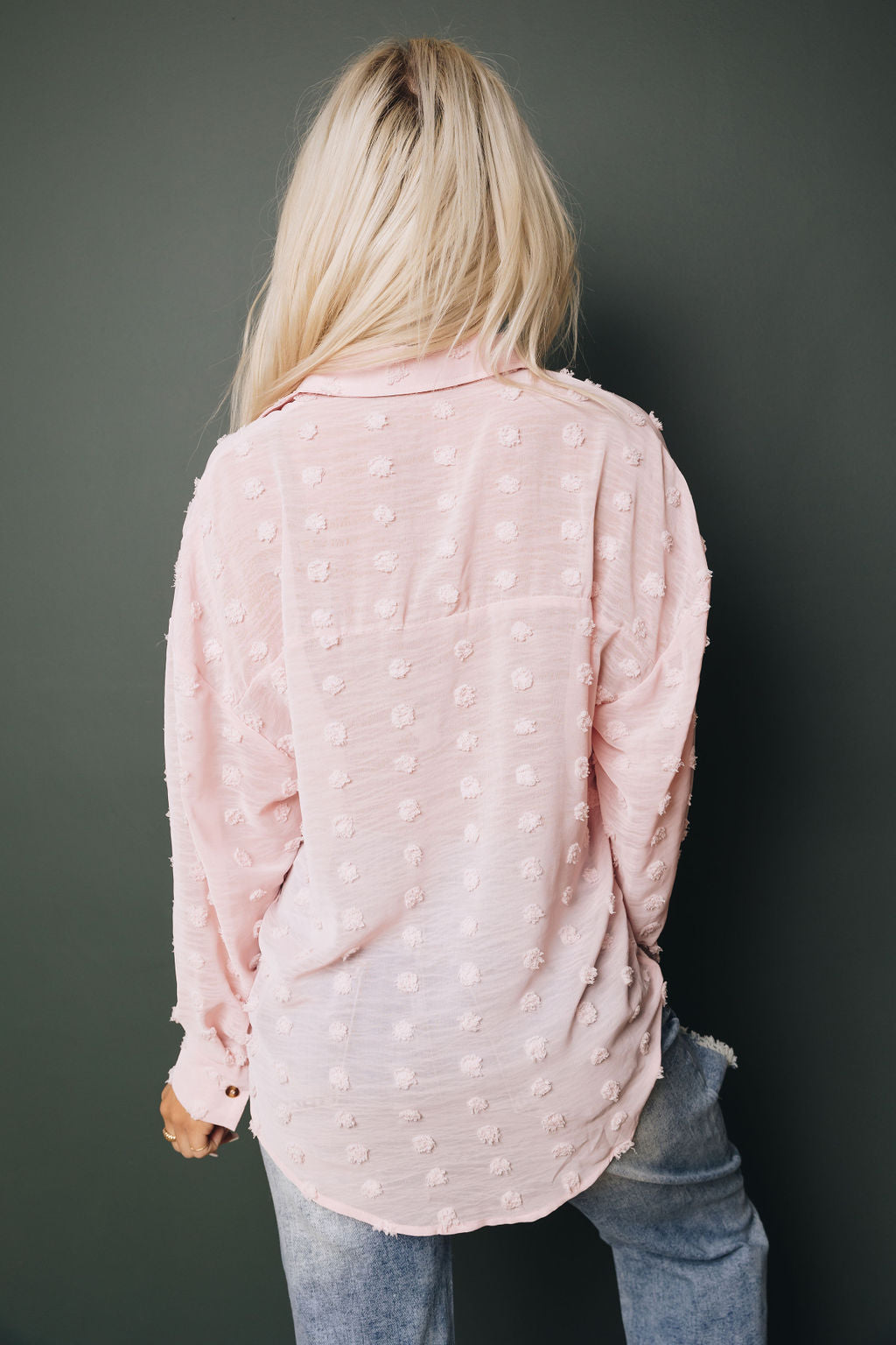 Hilly Swiss Dot Button Up Top