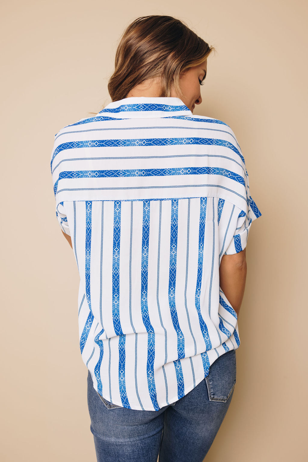 Fine Line Button Down Top