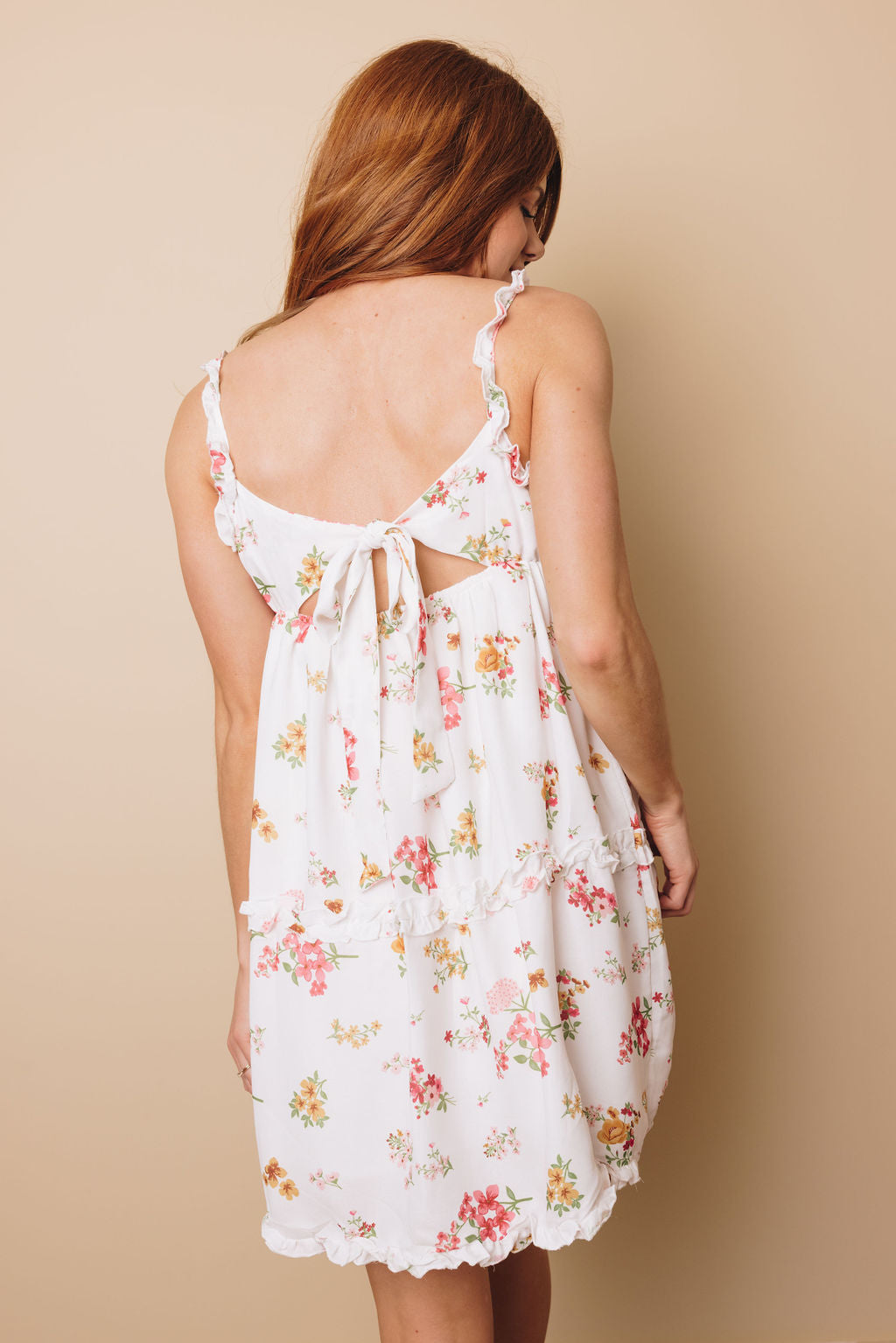 Karina Backless Knot Floral Dress