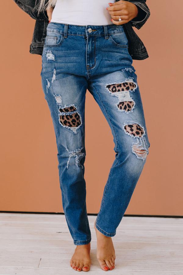 Patches of Leopard Denim Skinnies