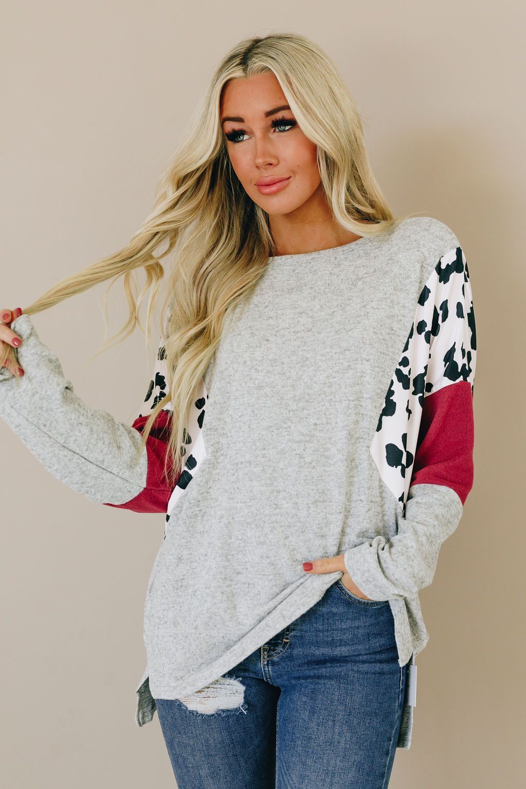 Get It Girl Leopard Color Block Top