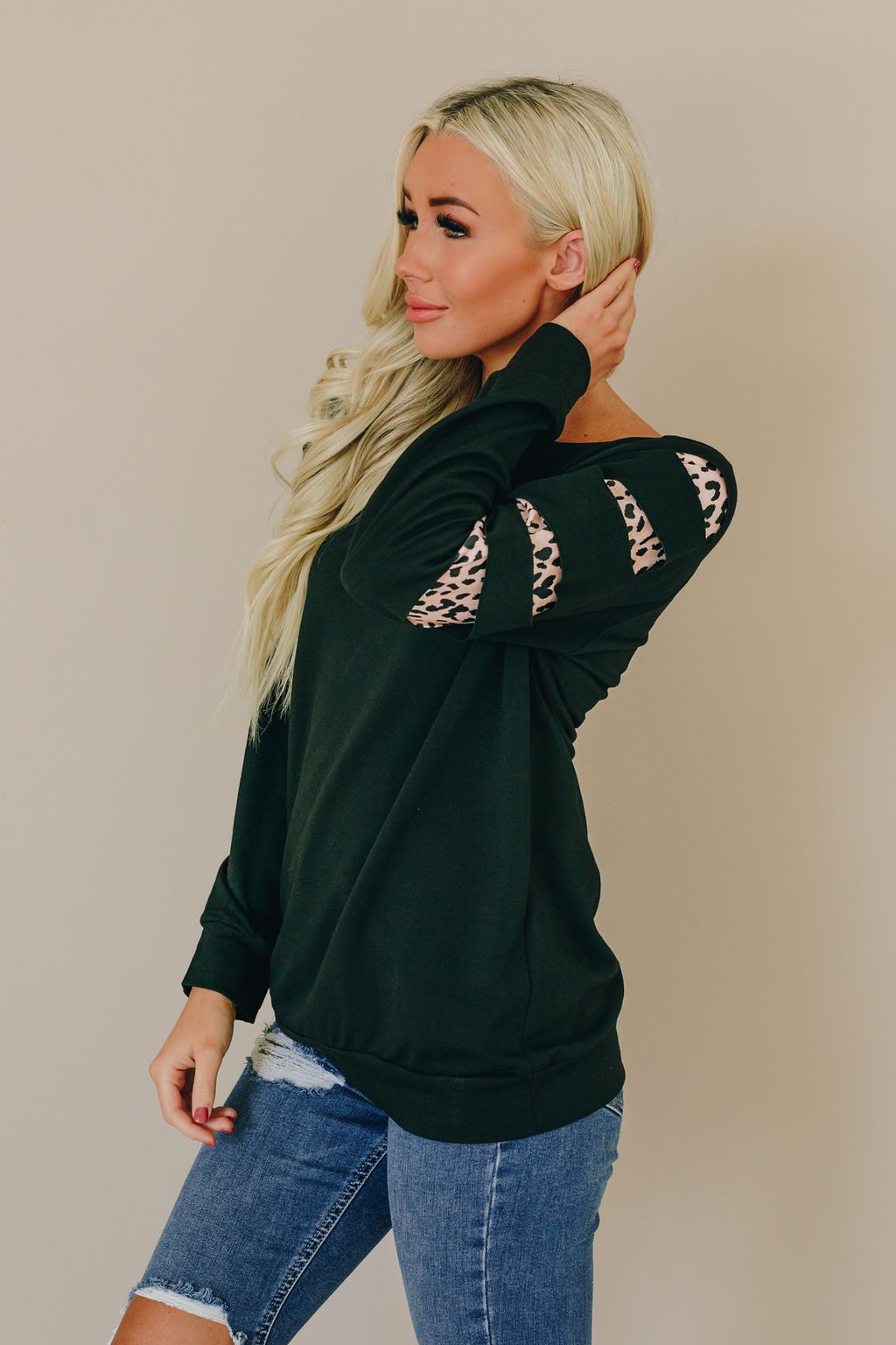 Crenshaw Leopard Detail Top