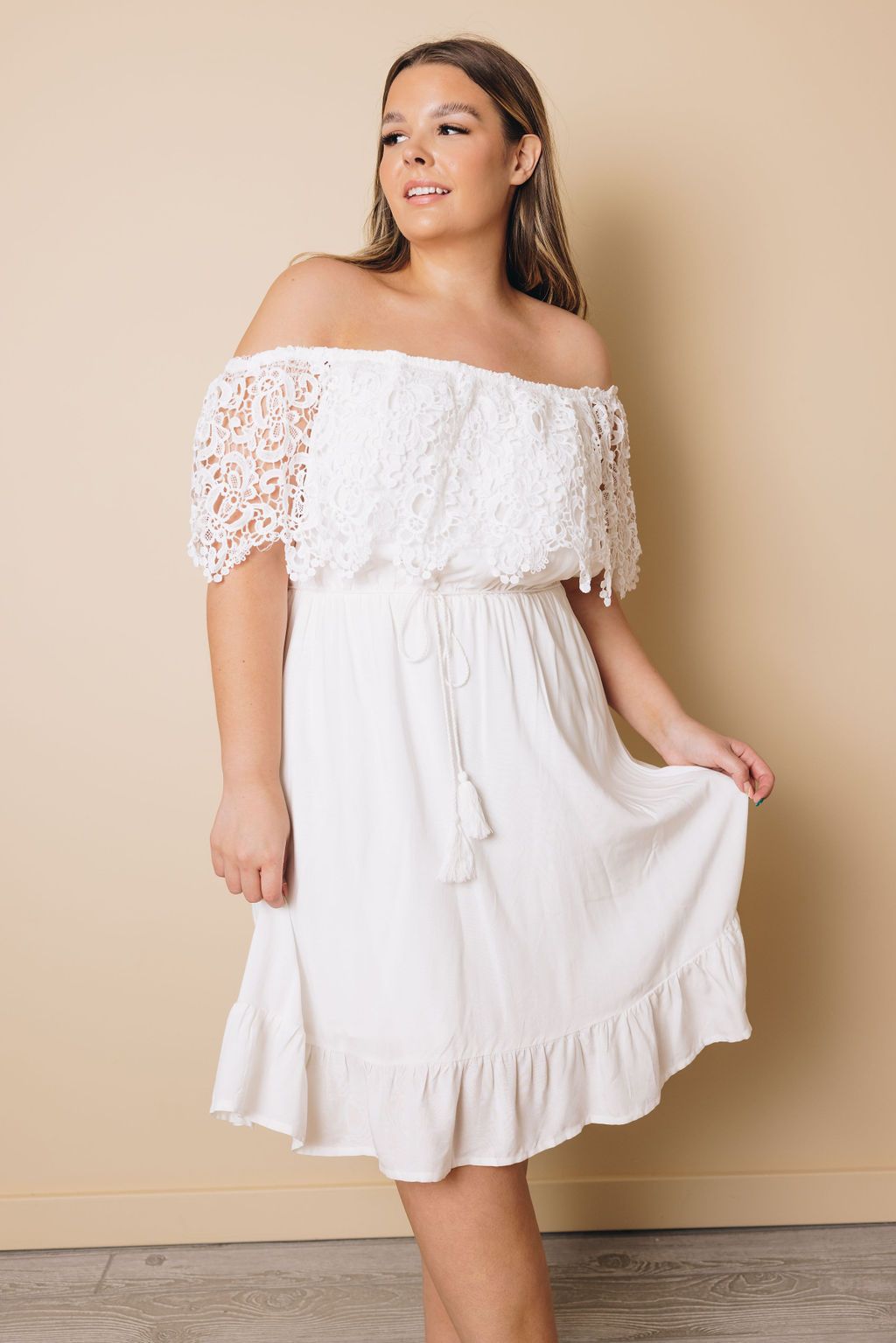 Plus Size - Maya Lace Sleeves Dress