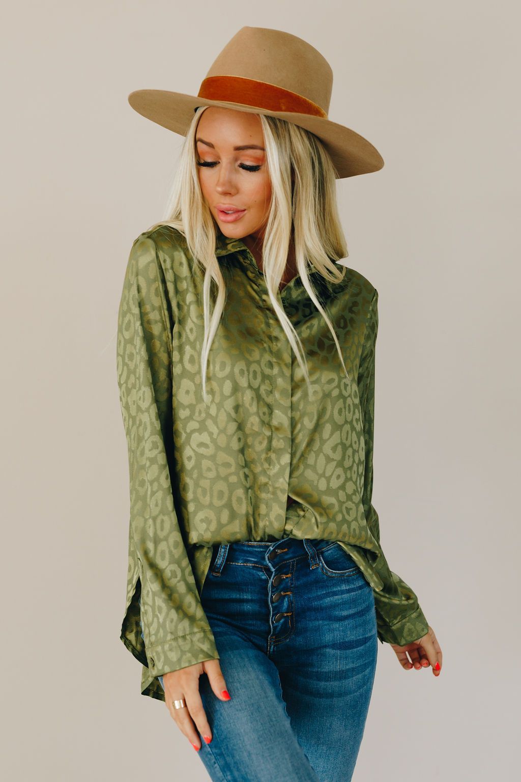 Tiger King Leopard Button Up Top