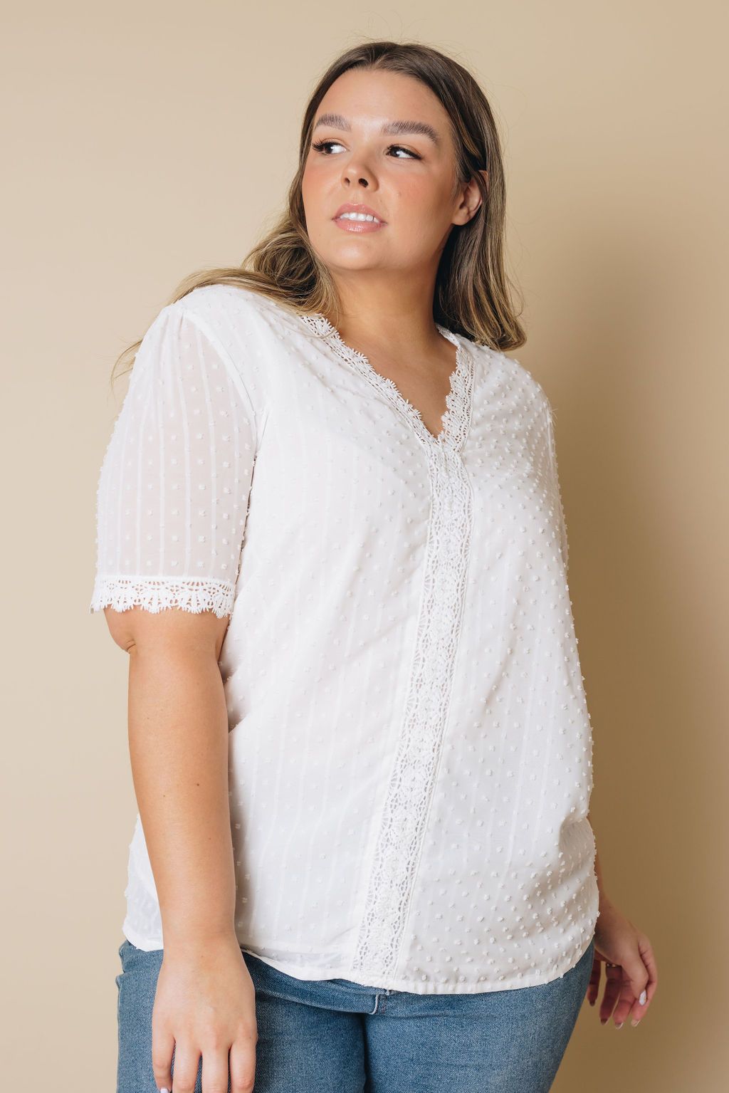 Plus Size - Flavia Lace Crochet Blouse