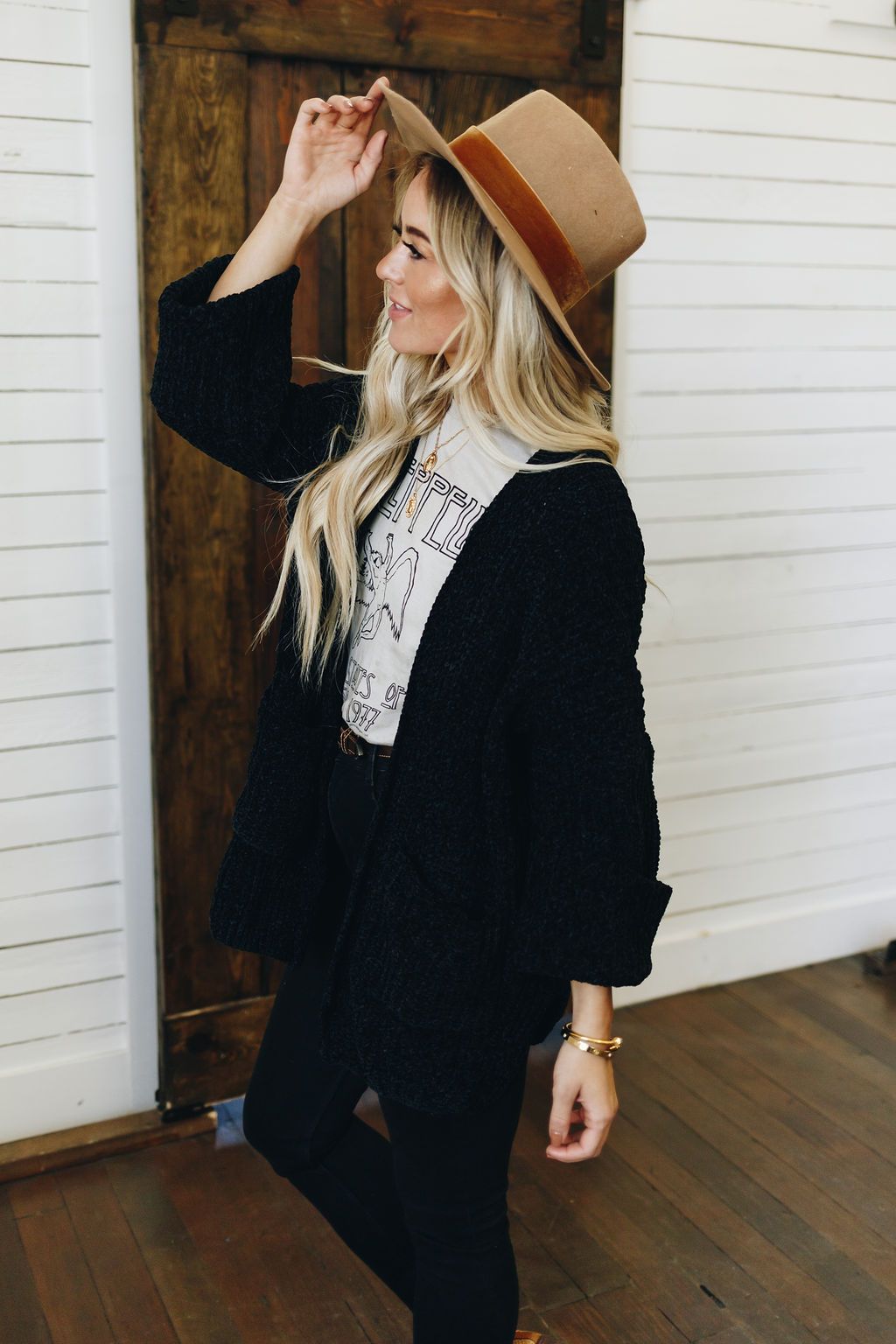 Happy Girl Chenille Pocket Cardigan