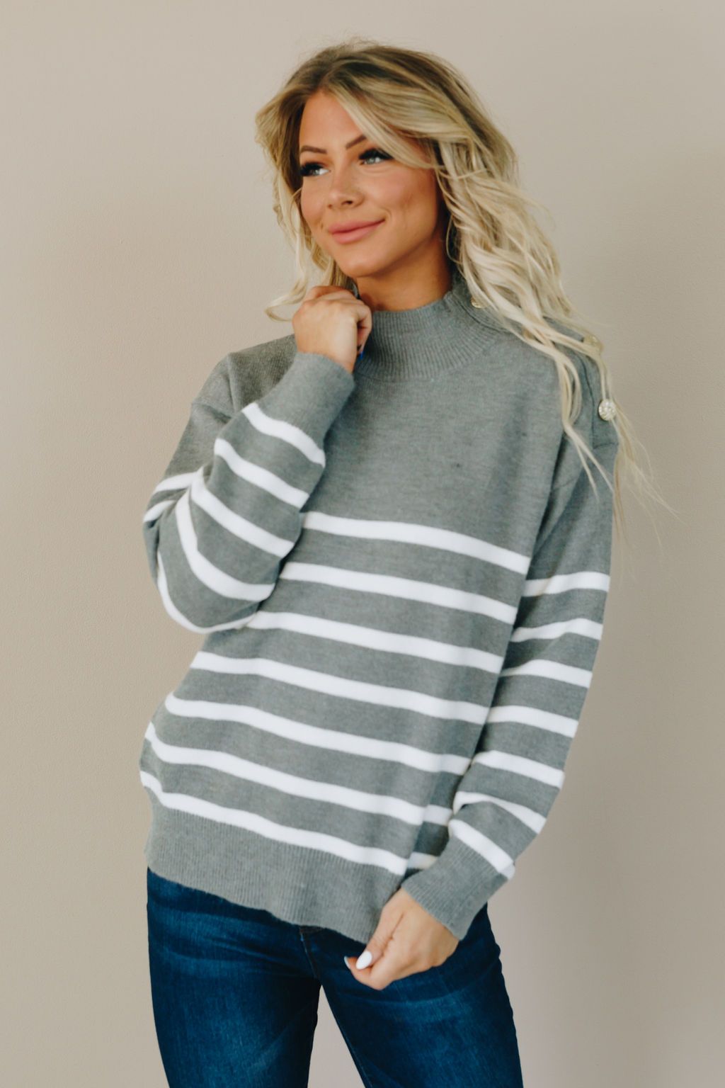 Days Go By Striped Turtleneck Sweater