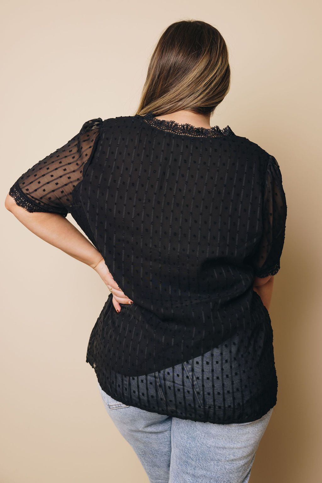 Plus Size - Flavia Lace Crochet Blouse