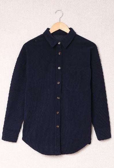 Hippen Corduroy Button Down Top