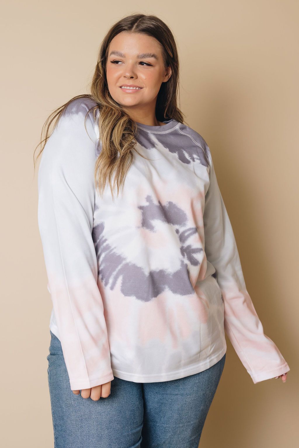 Plus Size - Jace Raglan Tie-Dye Top