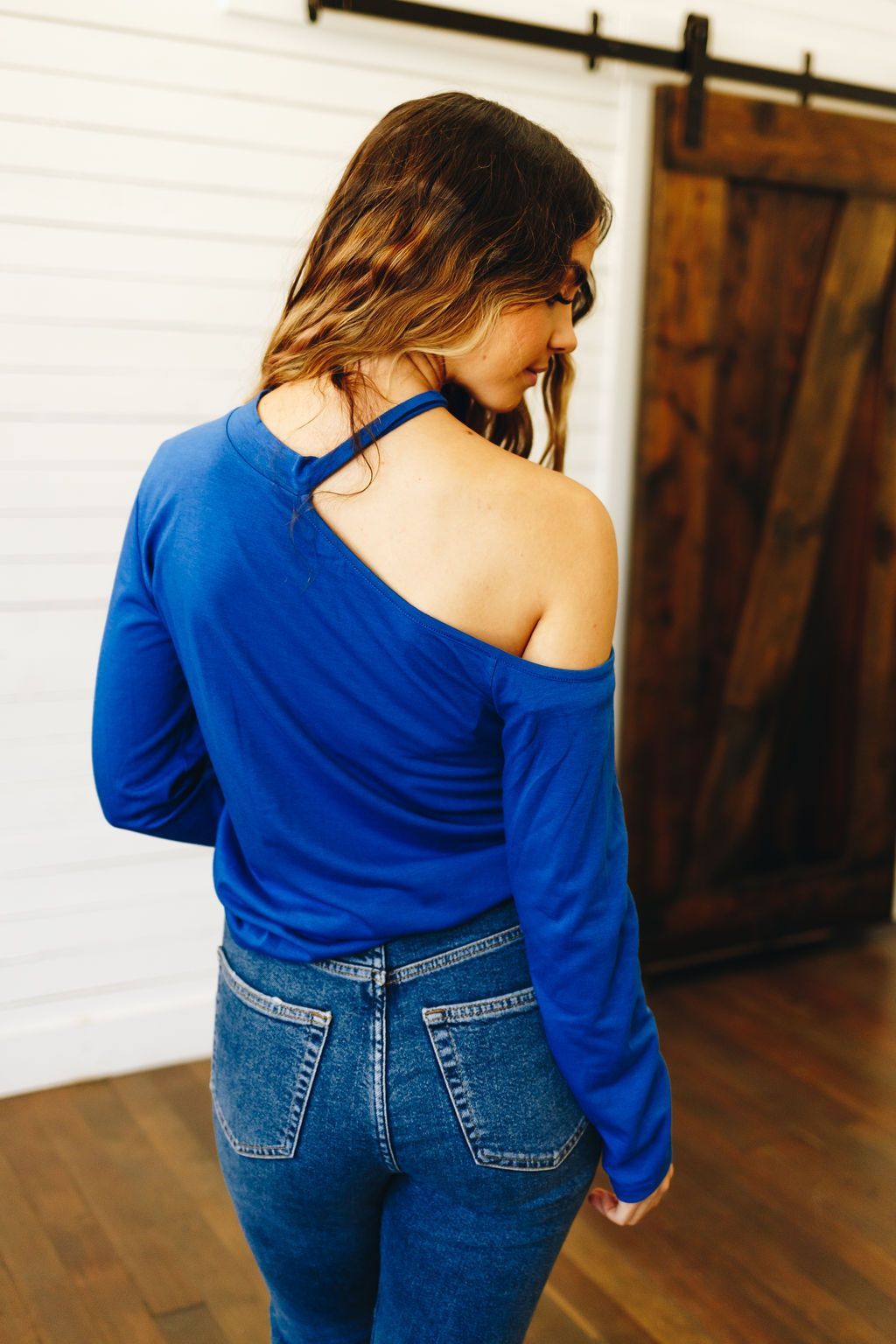 Hued Halter Long Sleeve Top