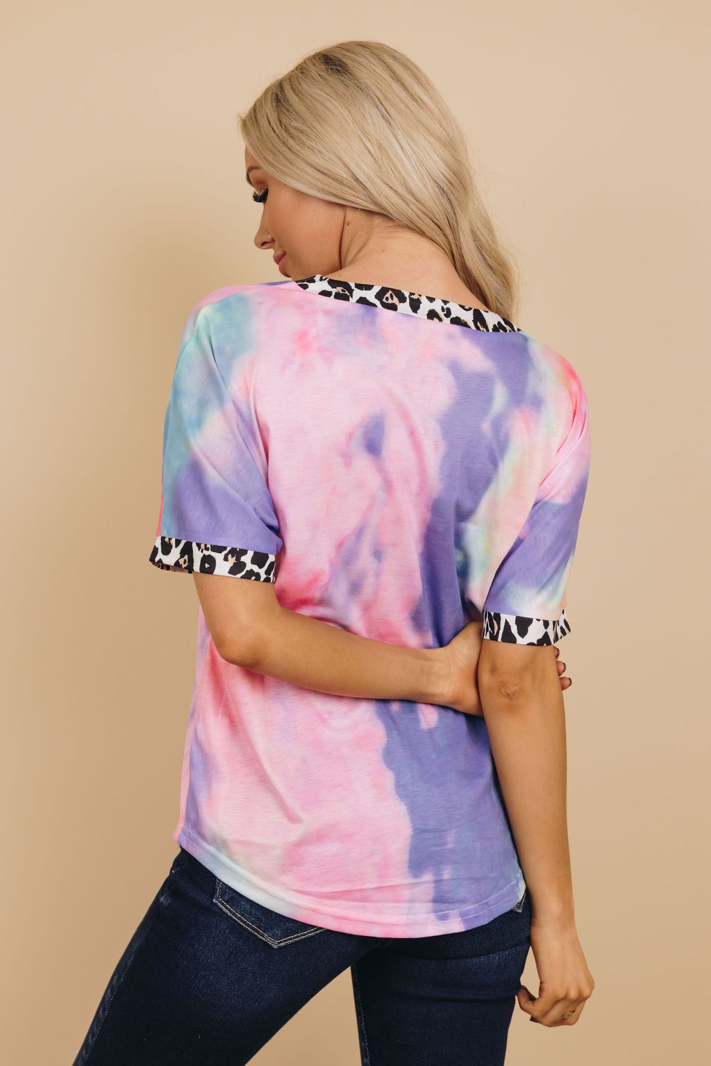 Exile Tie Dye Leopard Top