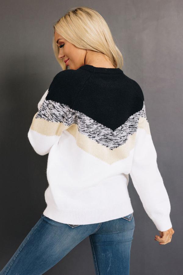 Sloan V-Stripe Knit Sweater