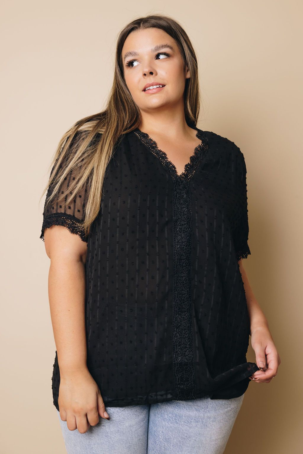 Plus Size - Flavia Lace Crochet Blouse