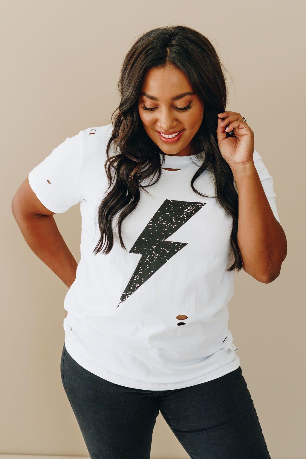 Cassie Distressed Tee