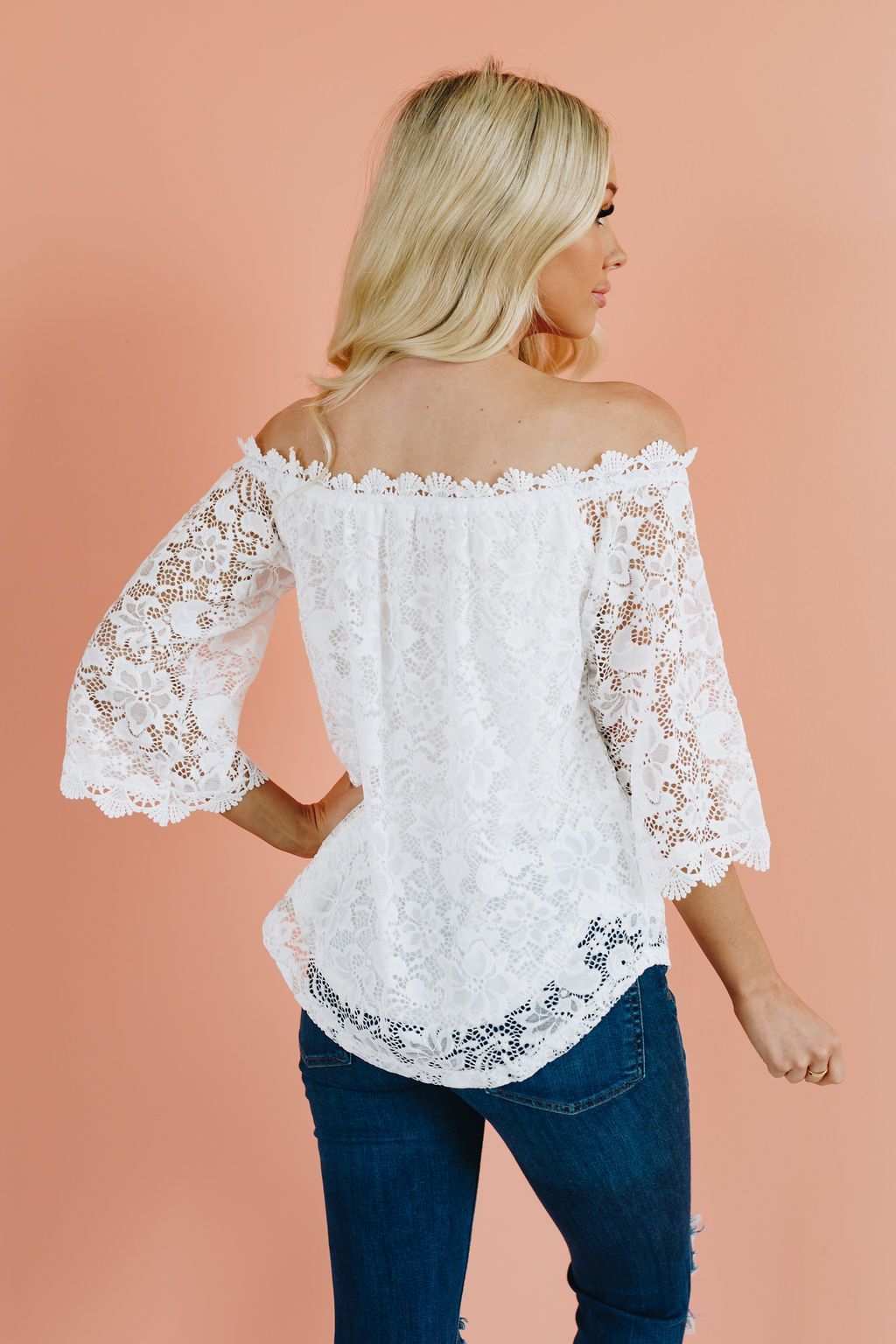 As You Wish Lace Off the Shoulder Top